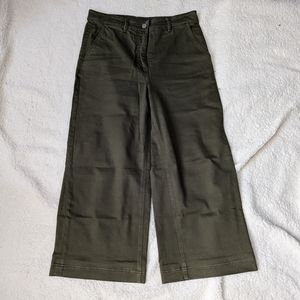 Everlane Wide Leg Pants in Olive Green
